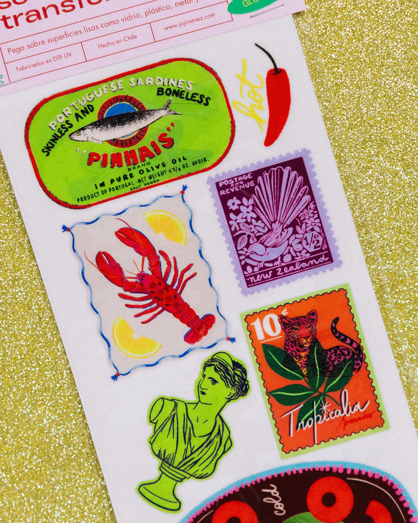 Stickers transferibles rosado