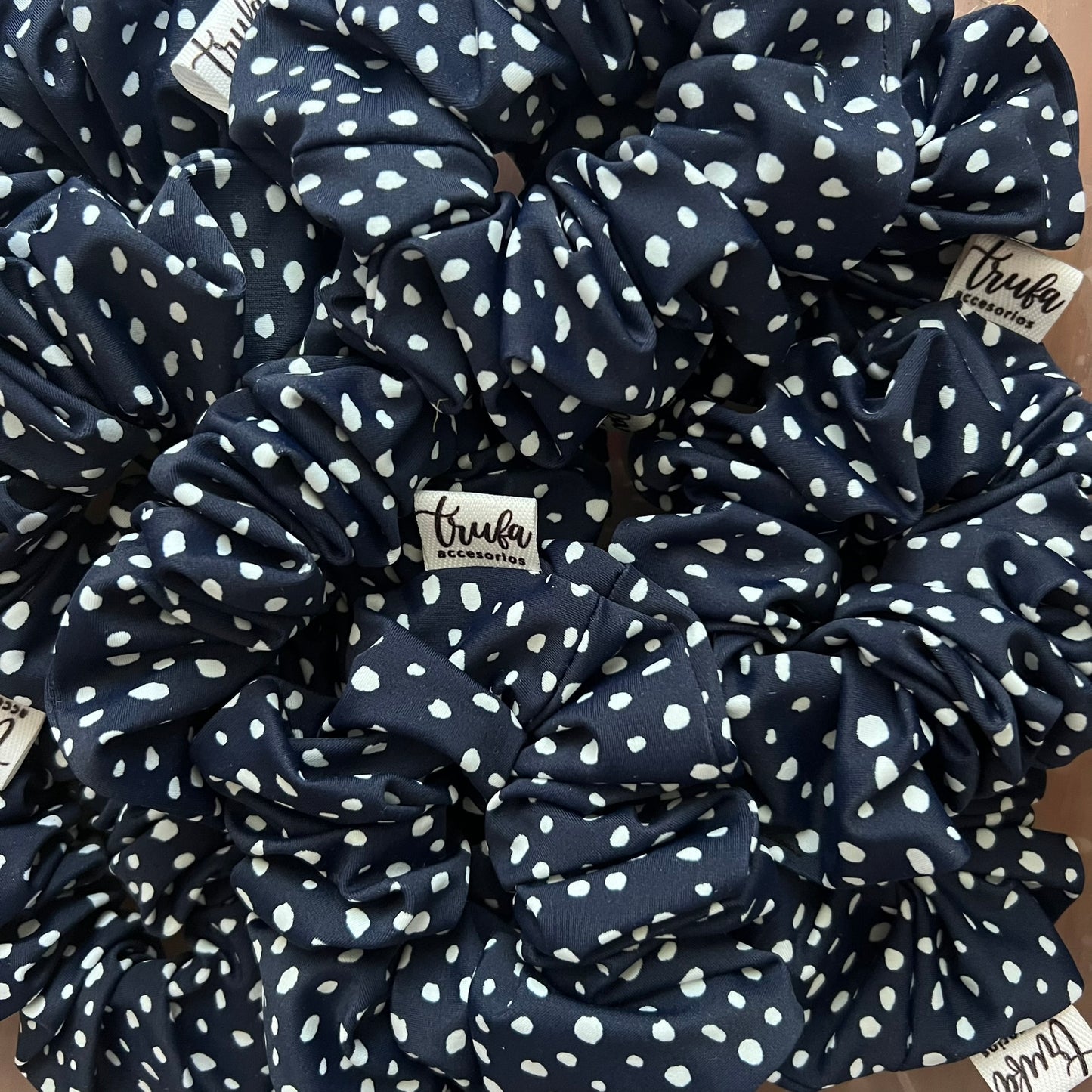 Scrunchie Azul Puntitos