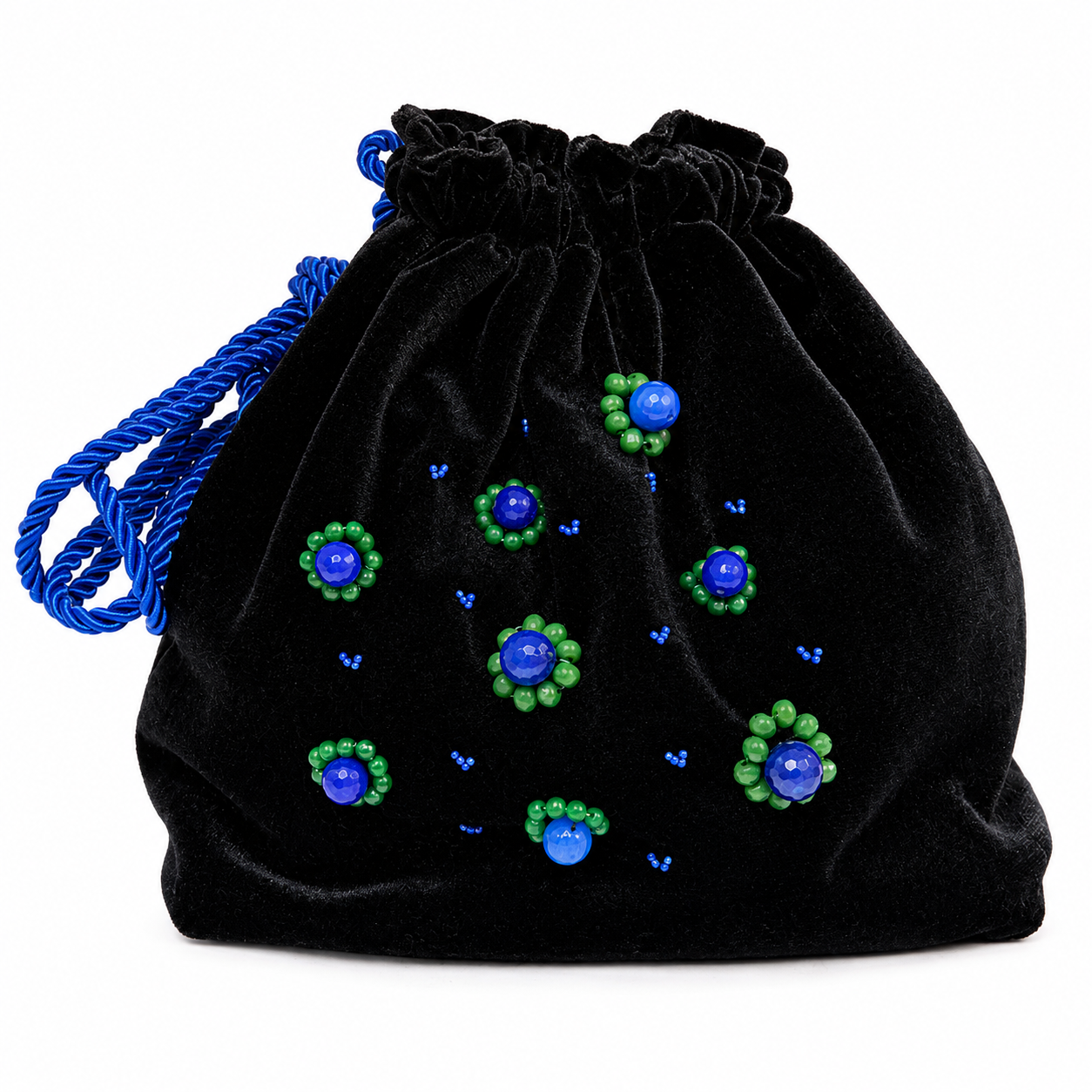 Cartera bordada negra
