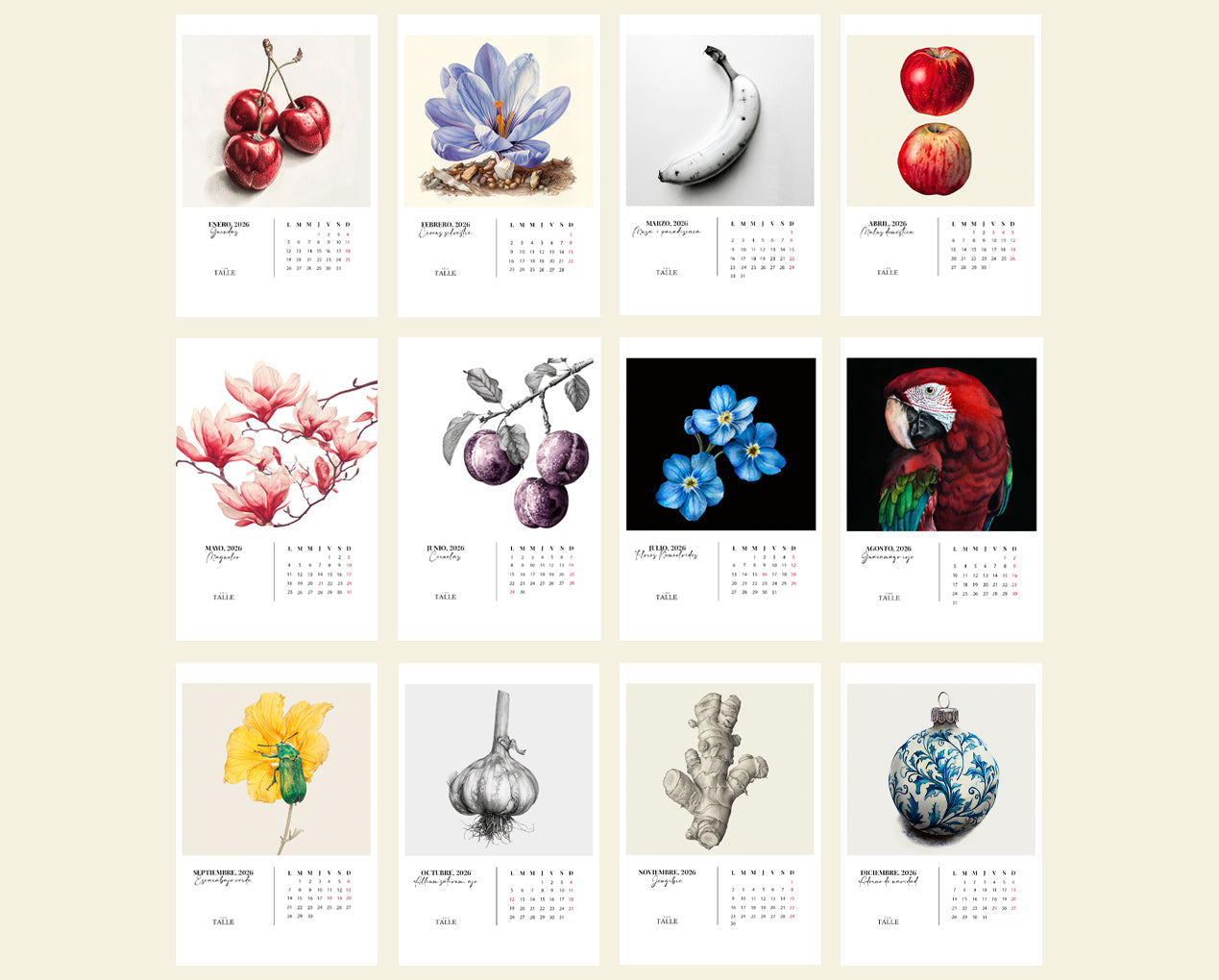 Calendario de Escritorio 2026