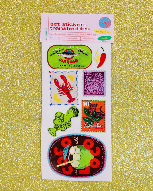 Stickers transferibles rosado