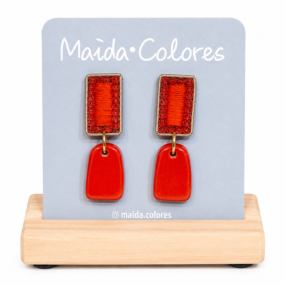 Aro ceramica dos piezas rojo