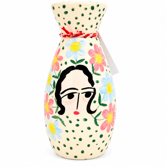Florero S Mujer con Flores Pelo