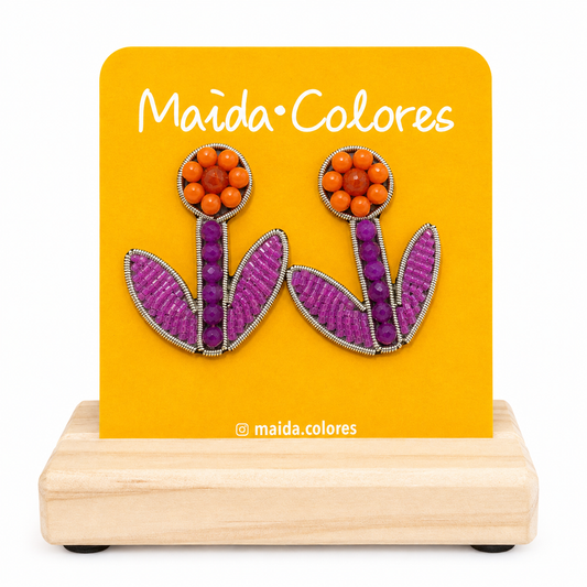 Aro bordado una pieza morado