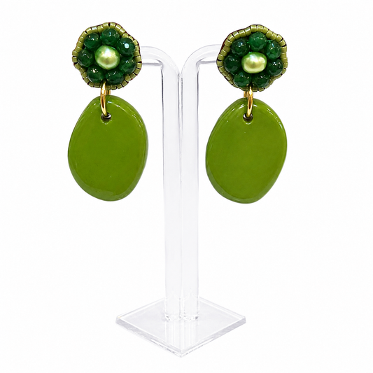 Aro ceramica dos piezas verde