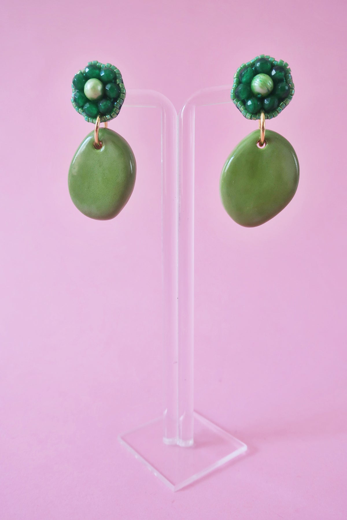 Aro ceramica dos piezas verde