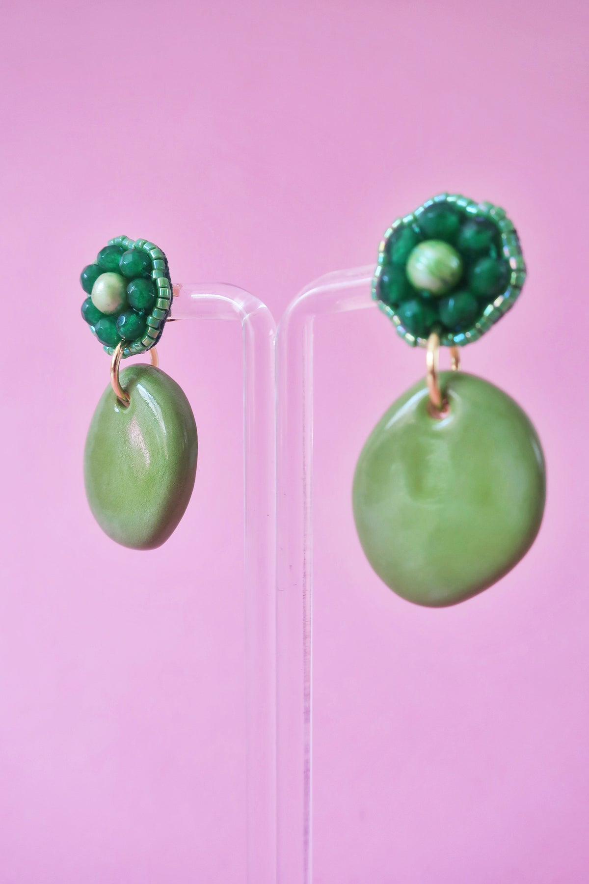 Aro ceramica dos piezas verde