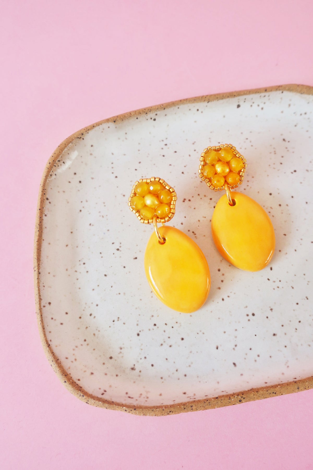 Aro ceramica dos piezas amarillo