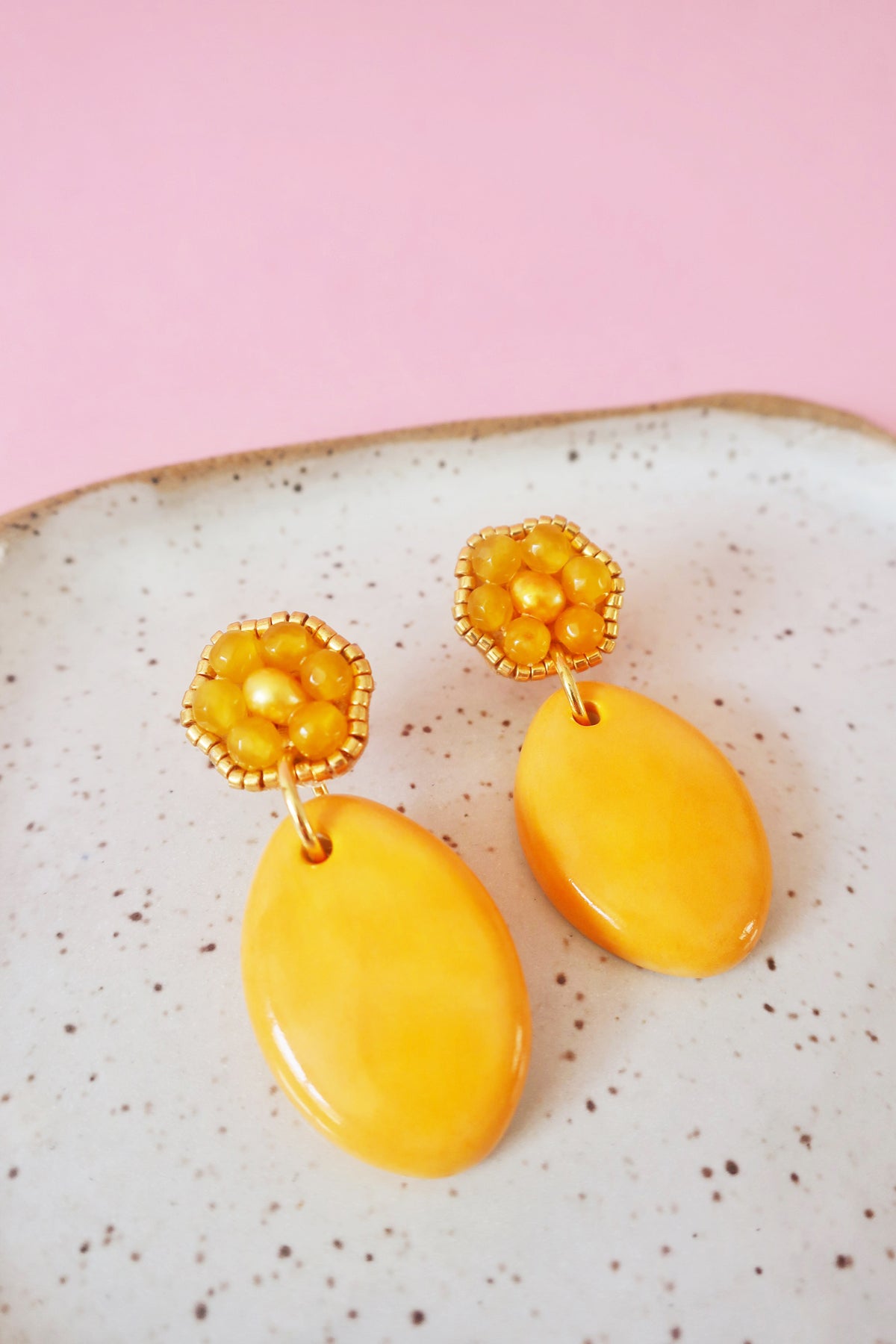 Aro ceramica dos piezas amarillo