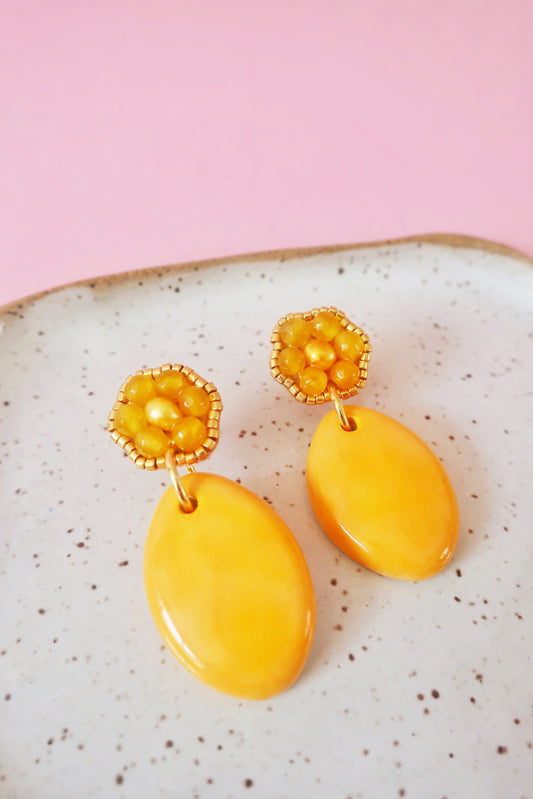 Aro ceramica dos piezas amarillo
