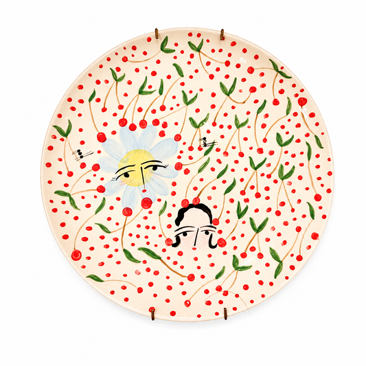 Plato 20,5 cm Cerezas + Compañía Señora y Flor