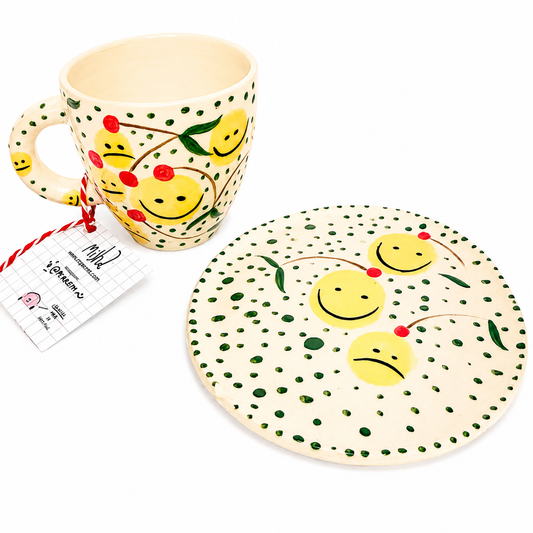 Set Taza + Plato Smile y Cerezas