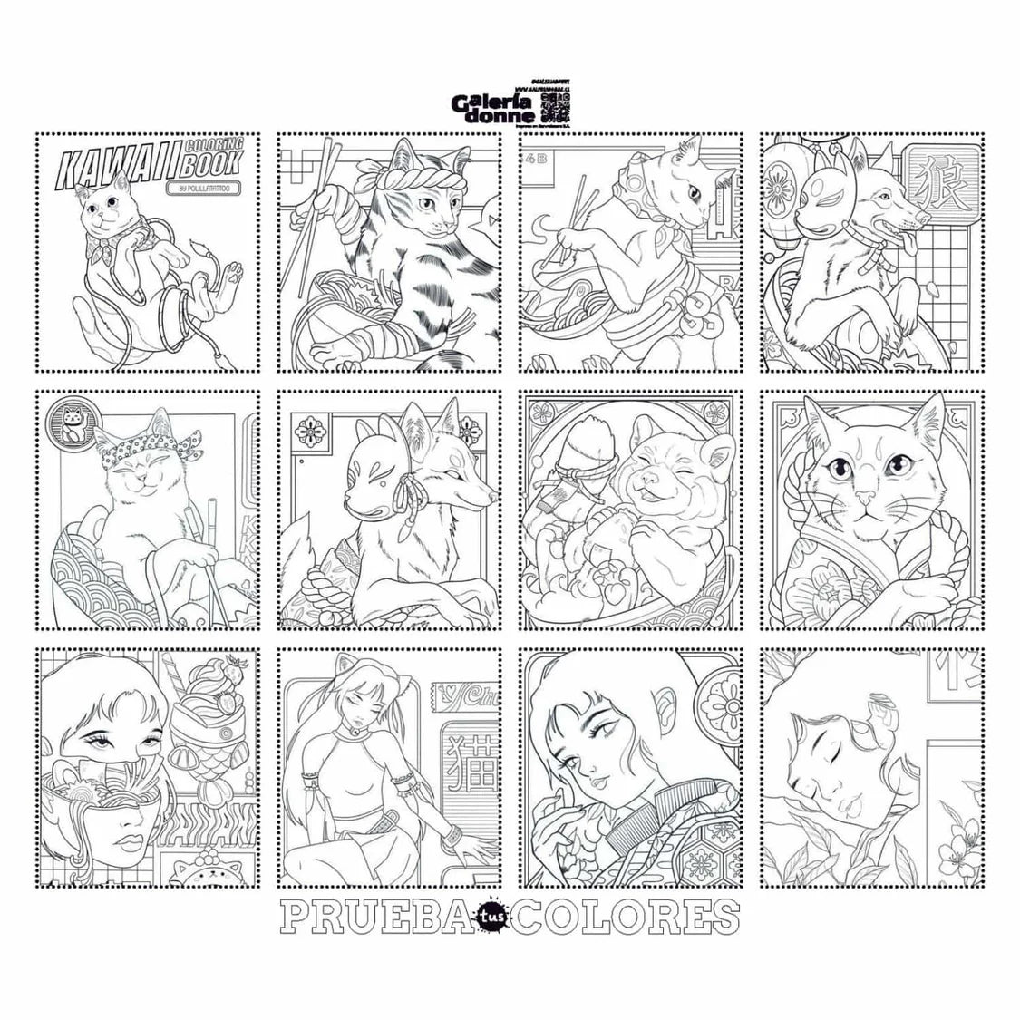 Libro Kawaii Coloring Book Por Polillatattoo
