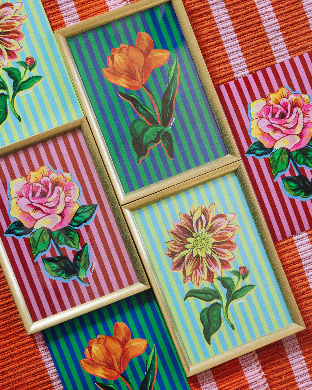 Set 3 pósters flores