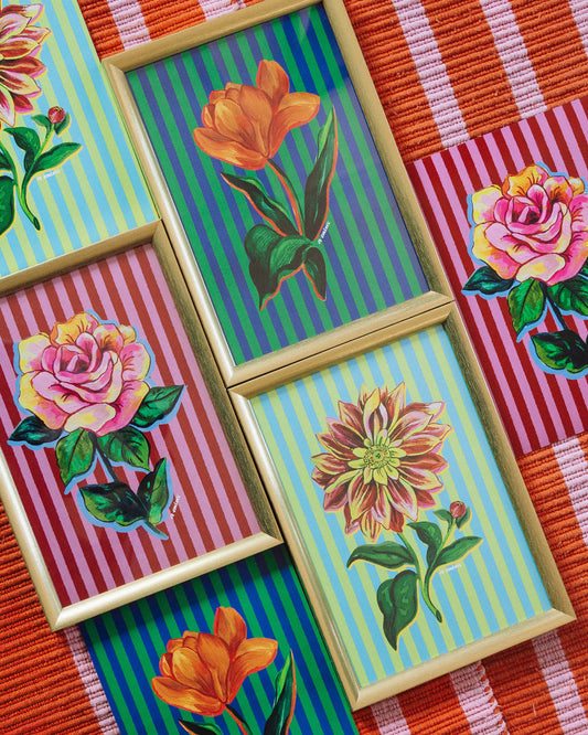 Set 3 pósters flores