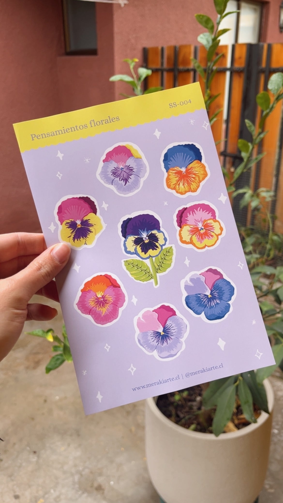 Lámina de Stickers Pensamientos Florales