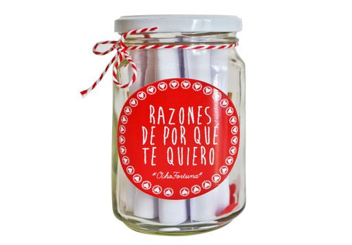 Frasco razones de por qué te quiero