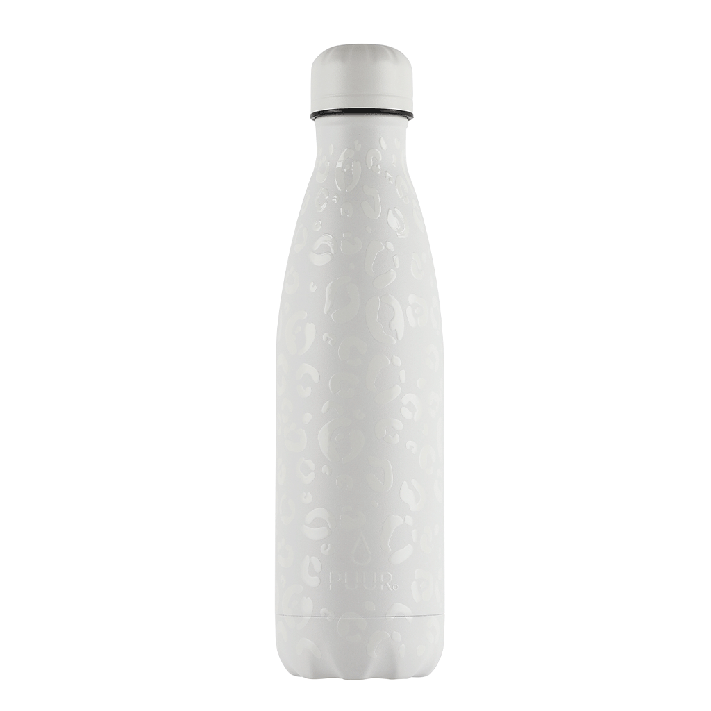 Botella térmica animal print blanca 500 ml marca Puur Bottle